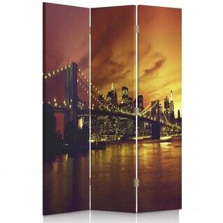 Raumteiler Beidseitig drehbar, Brooklyn Bridge und Manhattan bei Sonnenuntergang - (110x170)