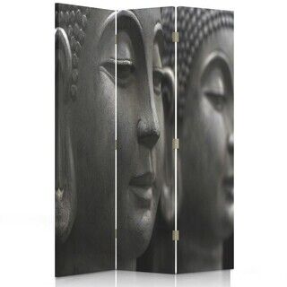 Raumteiler Beidseitig drehbar, Stein-Gesicht von Buddha - (110x170)