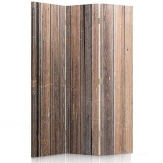 Raumteiler Beidseitig drehbar, Planken in Braun - (110x170)