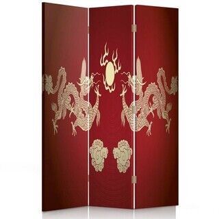 Raumteiler Beidseitig drehbar, Rote Drachen - (110x170)
