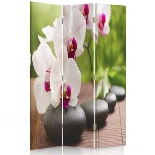 Raumteiler Beidseitig drehbar, Orchidee & funkelnde Steine - (110x170)