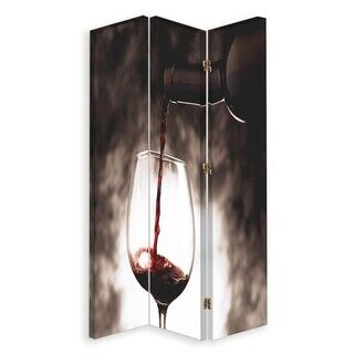 Raumteiler Beidseitig drehbar, Zeit für ein Glas Wein - (110x170)