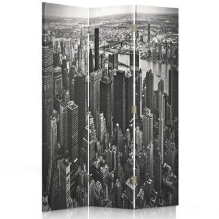 Raumteiler Beidseitig drehbar, Manhattan in Schwarz-Weiß - (110x170)