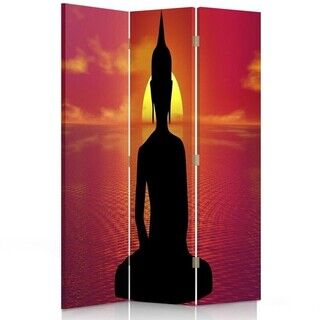 Raumteiler Beidseitig drehbar, Meditation bei Buddha - (110x170)