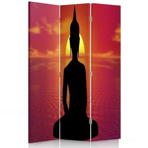 Raumteiler Beidseitig drehbar, Meditation bei Buddha - (110x170)