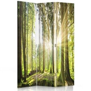 Raumteiler Beidseitig drehbar, Sonne im Wald - (110x170)