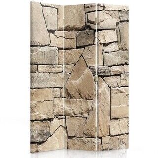 Raumteiler Beidseitig drehbar, Beige Sandsteinwand - (110x170)