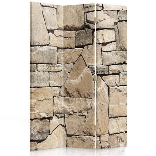 Raumteiler Beidseitig drehbar, Beige Sandsteinwand - (110x170)