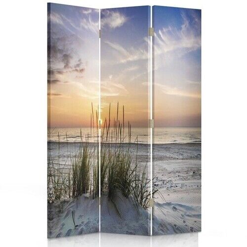 Raumteiler Beidseitig drehbar, Gras am Meeresstrand - (110x170)