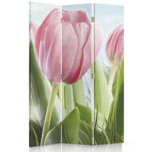 Raumteiler Beidseitig drehbar, Eine ausgewachsene rosa Tulpe - (110x170)