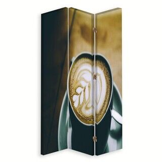 Raumteiler Beidseitig drehbar, Gemustert Kaffee - (110x170)
