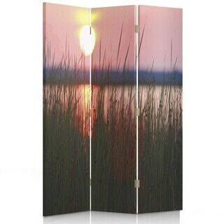 Raumteiler Beidseitig drehbar, Sonnenuntergang am See - (110x170)