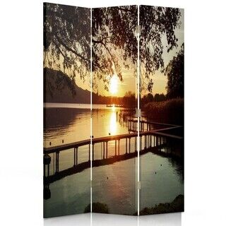 Raumteiler Beidseitig drehbar, Sonnenuntergang am Fluss - (110x170)
