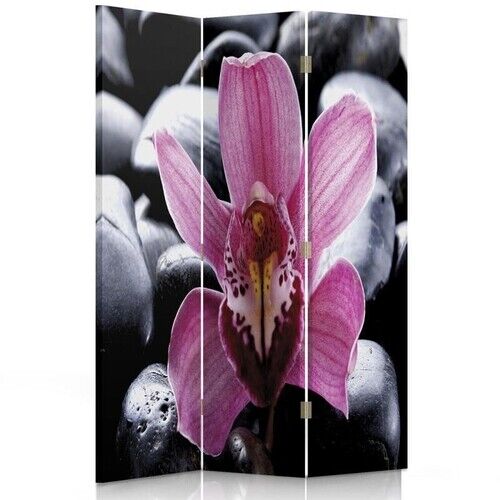 Raumteiler Beidseitig drehbar, Zen mit Orchideenblüte - (110x170)