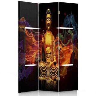 Raumteiler Beidseitig drehbar, Feuer Buddha - (110x170)