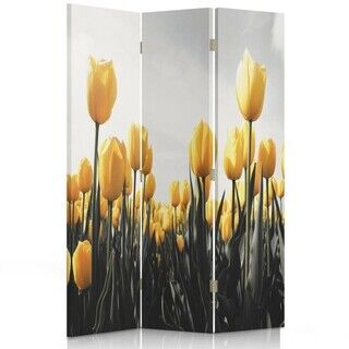Raumteiler Beidseitig drehbar, Gelbes Tulpenfeld - (110x170)