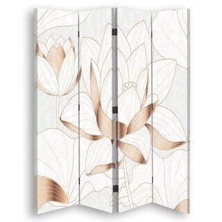 Raumteiler Beidseitig, Lotusblume in Beige - (145x170)