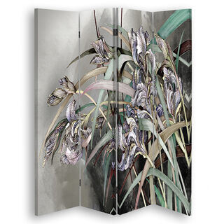 Raumteiler Beidseitig, Irisblüten im Wind - (145x170)