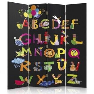 Raumteiler Beidseitig, Fröhliches Alphabet - (145x170)