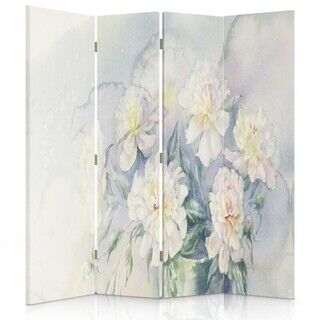 Raumteiler Beidseitig, Weiche Pastellblumen - (145x170)
