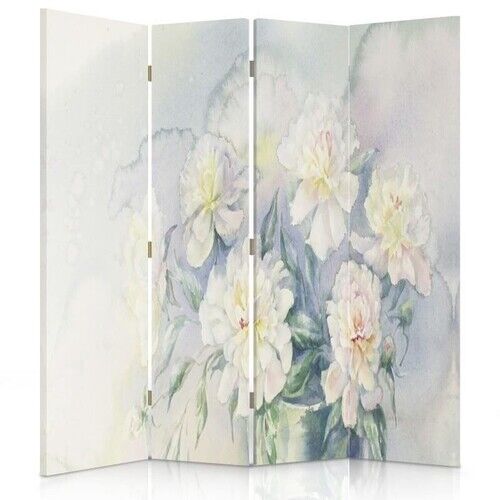 Raumteiler Beidseitig, Weiche Pastellblumen - (145x170)