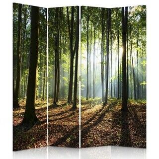Raumteiler Beidseitig, Sonnenstrahlen im Wald - (145x170)