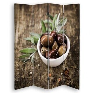 Raumteiler Beidseitig, Frische Oliven - (145x170)