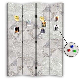 Raumteiler Beidseitig PIN IT, Geometrie & Pastellfarben - (145x170)