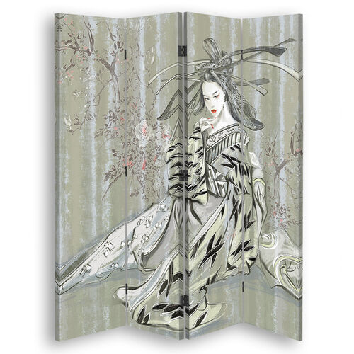 Raumteiler beidseitig drehbar, Traditionelle japanische Geisha - (145x170)