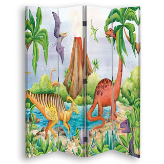 Raumteiler Beidseitig drehbar, Dinosaurier am See - (145x170)