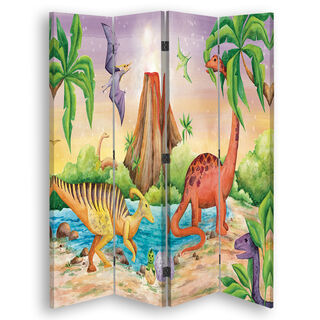 Raumteiler Beidseitig drehbar, Dinosaurier am See - (145x170)