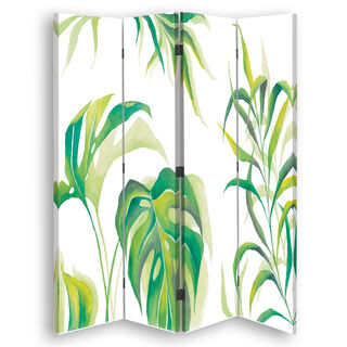 Raumteiler Beidseitig drehbar, Monstera-Blätter - (145x170)