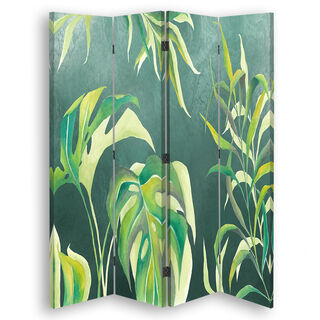 Raumteiler Beidseitig drehbar, Monstera-Blätter - (145x170)