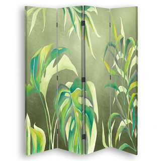 Raumteiler Beidseitig drehbar, Monstera-Blätter - (145x170)