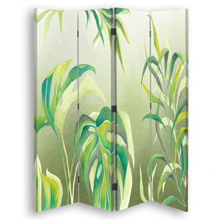 Raumteiler Beidseitig drehbar, Monstera-Blätter - (145x170)