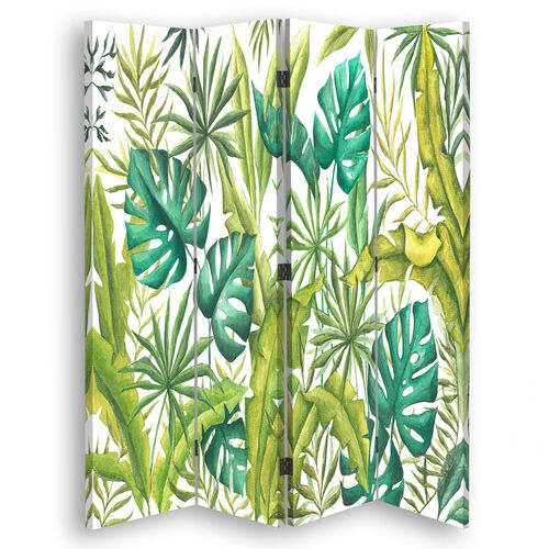Raumteiler Beidseitig drehbar, Monstera-Blätter - (145x170)
