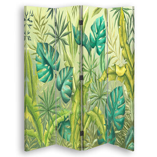 Raumteiler Beidseitig drehbar, Monstera-Blätter - (145x170)