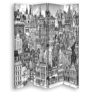 Raumteiler Beidseitig drehbar, Glückliche Stadt - (145x170)