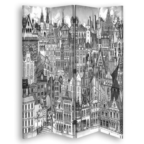 Raumteiler Beidseitig drehbar, Glückliche Stadt - (145x170)