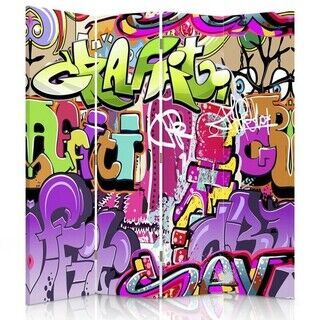 Raumteiler Beidseitig drehbar, Graffiti-Abstraktion - (145x170)