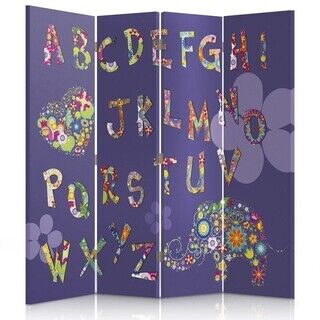 Raumteiler Beidseitig drehbar, Alphabet für Kinder - (145x170)