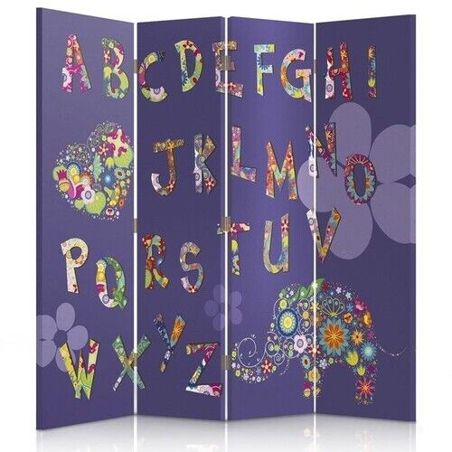 Raumteiler Beidseitig drehbar, Alphabet für Kinder - (145x170)