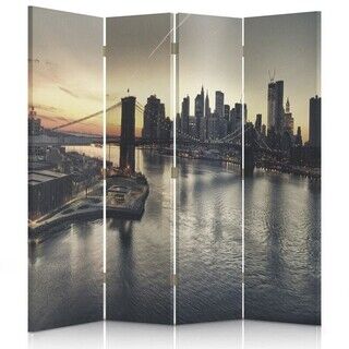 Raumteiler Beidseitig drehbar, Brooklyn Bridge in New York - (145x170)