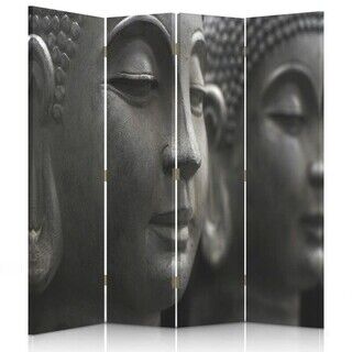 Raumteiler Beidseitig drehbar, Stein-Buddha-Gesicht - (145x170)