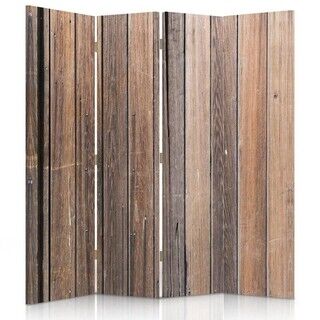 Raumteiler Beidseitig drehbar, Planken in Braun - (145x170)