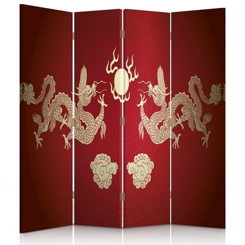 Raumteiler Beidseitig drehbar, Rote Drachen - (145x170)