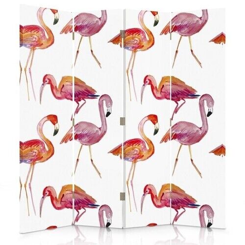 Raumteiler Beidseitig drehbar, Flamingos - (145x170)