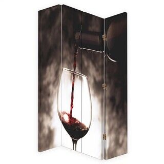 Raumteiler Beidseitig drehbar, Zeit für ein Glas Wein - (145x170)