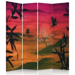 Raumteiler Beidseitig drehbar, Landschaft von Japan - (145x170)