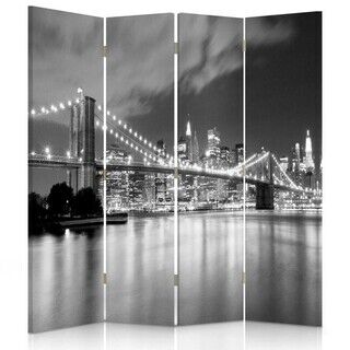 Raumteiler Beidseitig drehbar, Panorama der Brooklyn Bridge - (145x170)